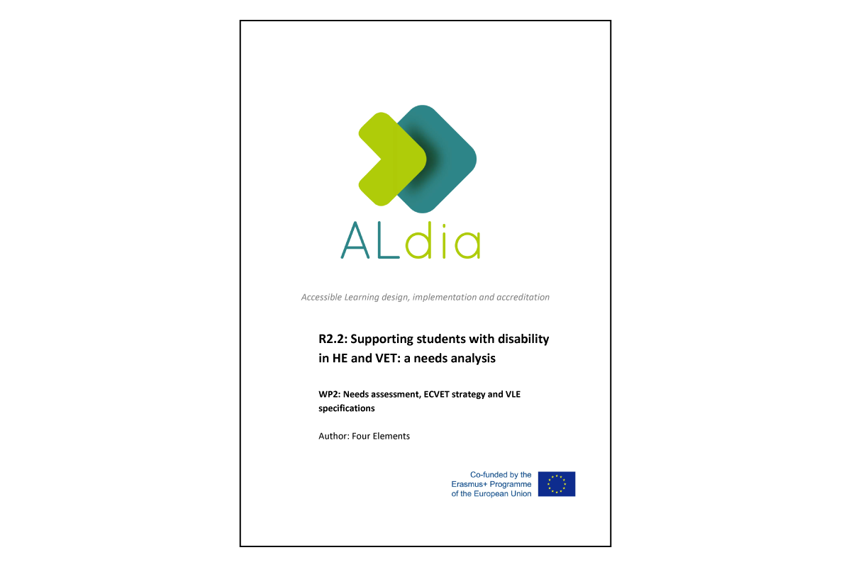ALdia – Supporting students with disability in HE and VET: a needs analysis