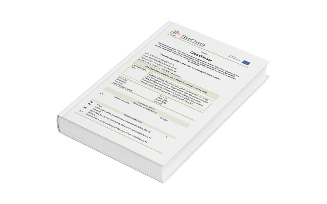 ClearClimate – Rapporto preliminare sulle preferenze e sulla progettazione orientata all’utente
